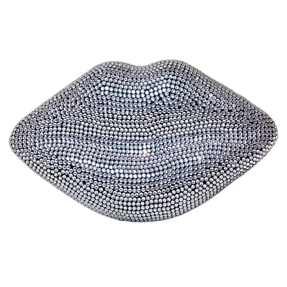NWT $345 SIMON MILLER Crystal Lip Clutch Convertible Crossbody Kiss Clutch - Picture 6 of 10